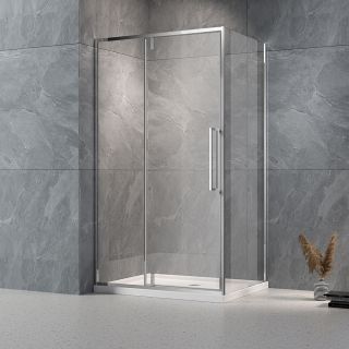 Душевой уголок Veconi Rovigo RV-034, 1000х800х1950, хром, стекло прозрачное